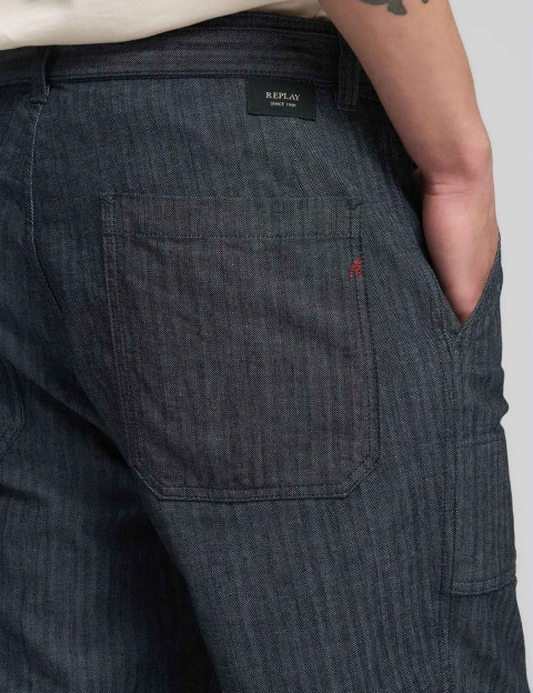 REPLAY Pantalon Homme Regular Rayé Bleu Foncé - 7
