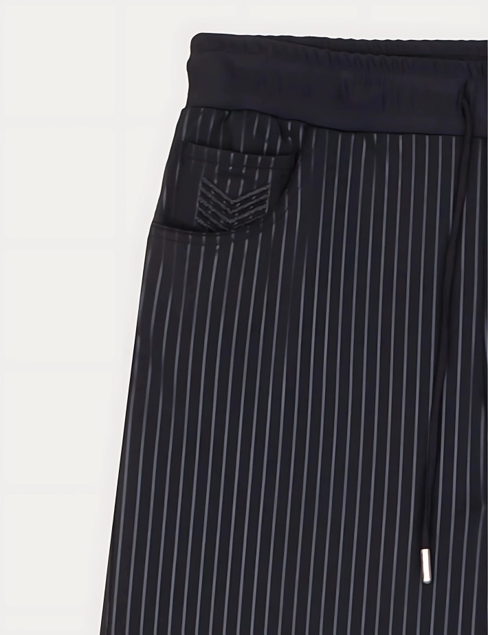 HBT Basics Insolites | Marley Pantalon Femme Noir Rayures - 2