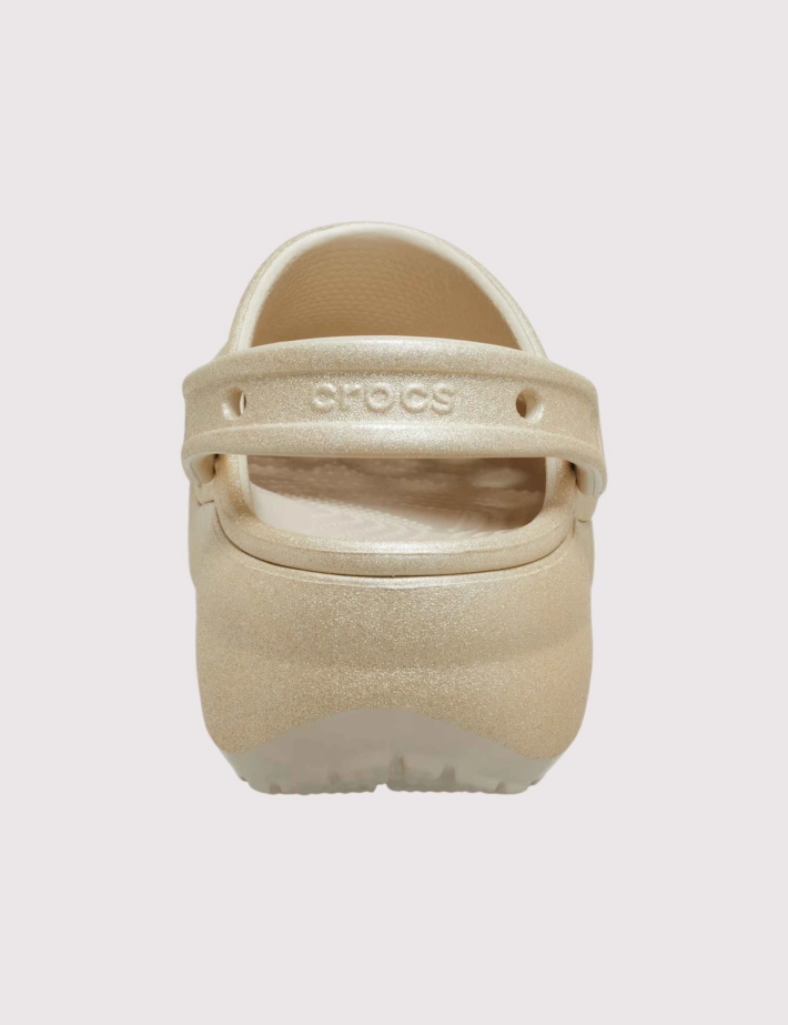Crocs Sabots Femme Classic Platform Glitter Clog Champagne - 6