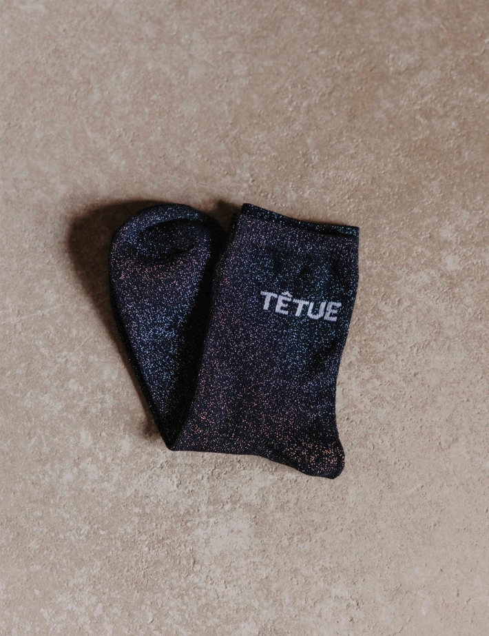 PIECES Chaussettes Glitter Sebby Têtue Noir - 2