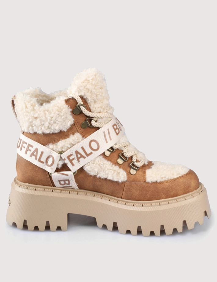 BUFFALO Baskets Femme Mid Aspen Warm Beige Cognac - 5