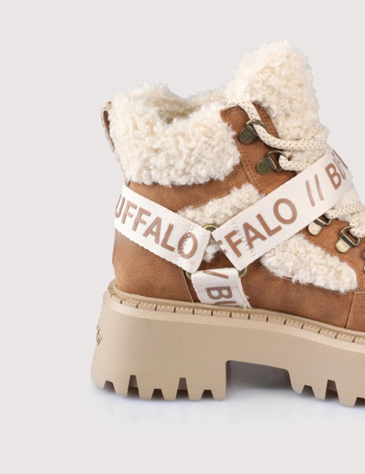 BUFFALO Baskets Femme Mid Aspen Warm Beige Cognac - 7