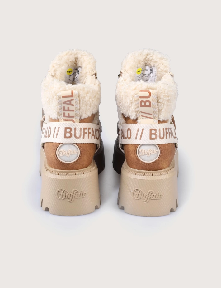BUFFALO Baskets Femme Mid Aspen Warm Beige Cognac - 3