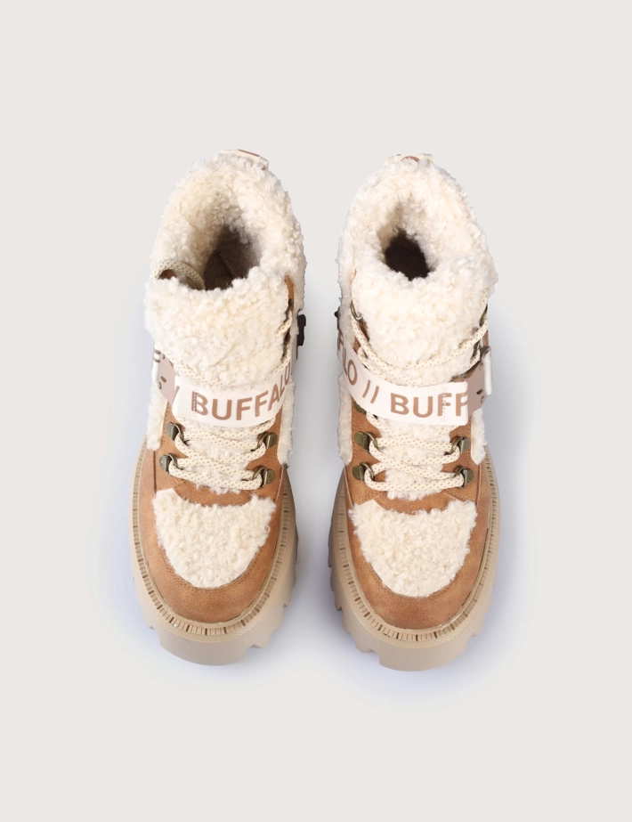 BUFFALO Baskets Femme Mid Aspen Warm Beige Cognac - 8