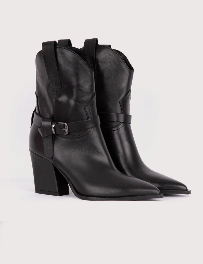 Mìmmu Bottines Western Cuir Noir - 3