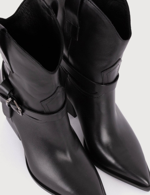 Mìmmu Bottines Western Cuir Noir - 4