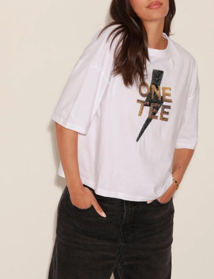One Tee T-Shirt Femme Manches Courtes Ava Star Blanc - 3