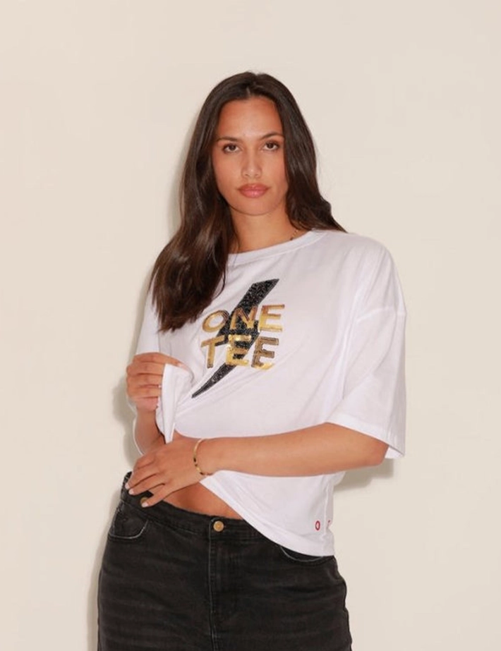 One Tee T-Shirt Femme Manches Courtes Ava Star Blanc