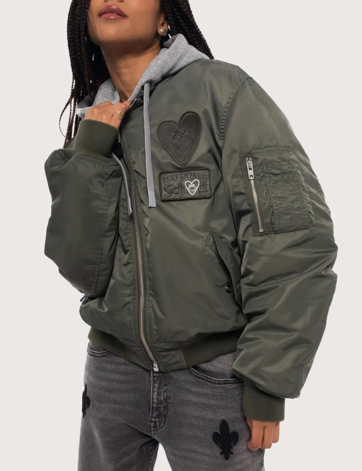 Eleven Paris Bomber Capuche Eschott Kaki - 6