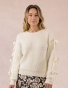 MOLLY BRACKEN Pull  Femme en Maille avec Noeud Beige - 2
