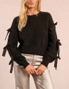 MOLLY BRACKEN Pull  Femme en Maille avec Noeud Noir