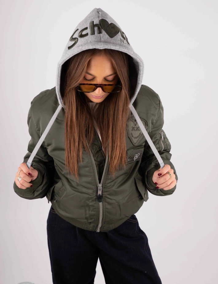 Eleven Paris Bomber Capuche Eschott Kaki - 8