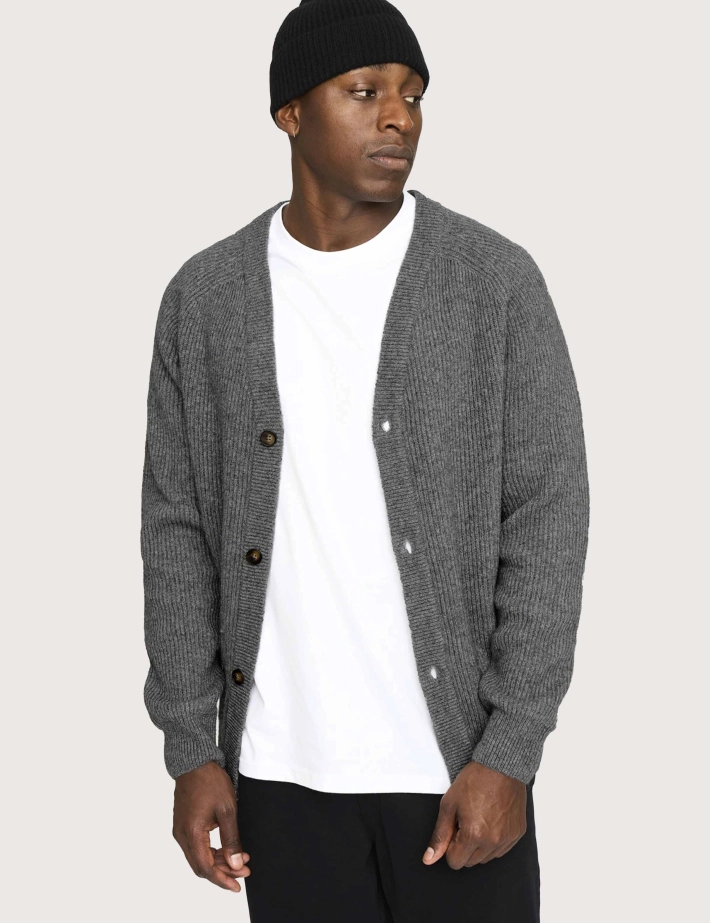 Resteröds Cardigan Homme en Maille Kyle Gris - 2