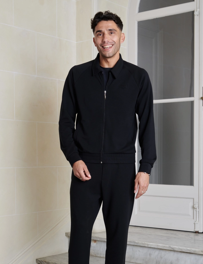 HBT COTON TOUCH | Tencel Milano Sunny Blouson Noir Homme - 3