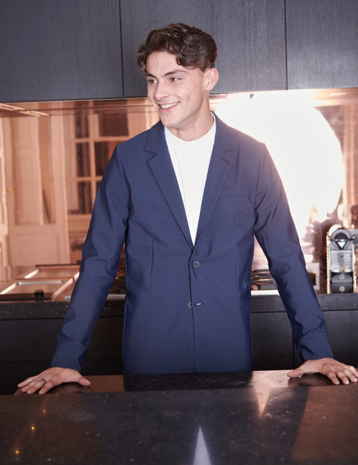 HBT Basics Double Face | Andy Blazer Homme Marine - 4