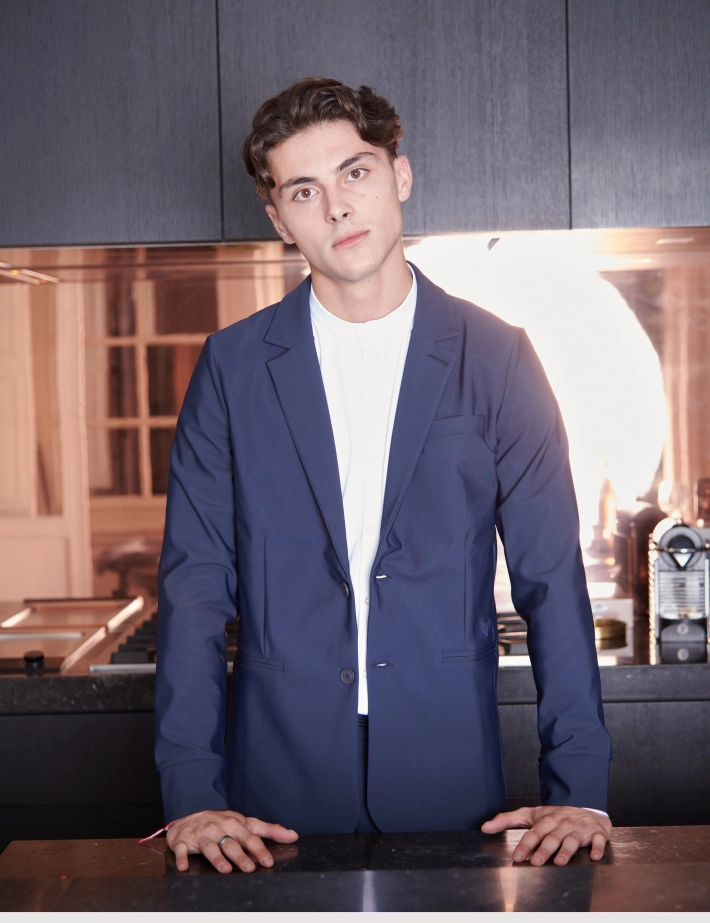 HBT Basics Double Face | Andy Blazer Homme Marine - 5