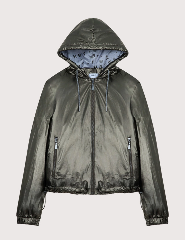HBT Basics Jackets | Winter Mike Crinkled Jacket Femme Kaki