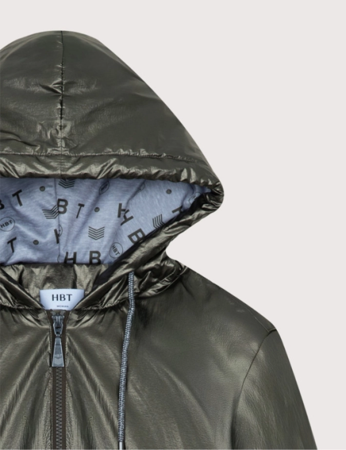 HBT Basics Jackets | Winter Mike Crinkled Jacket Femme Kaki - 2