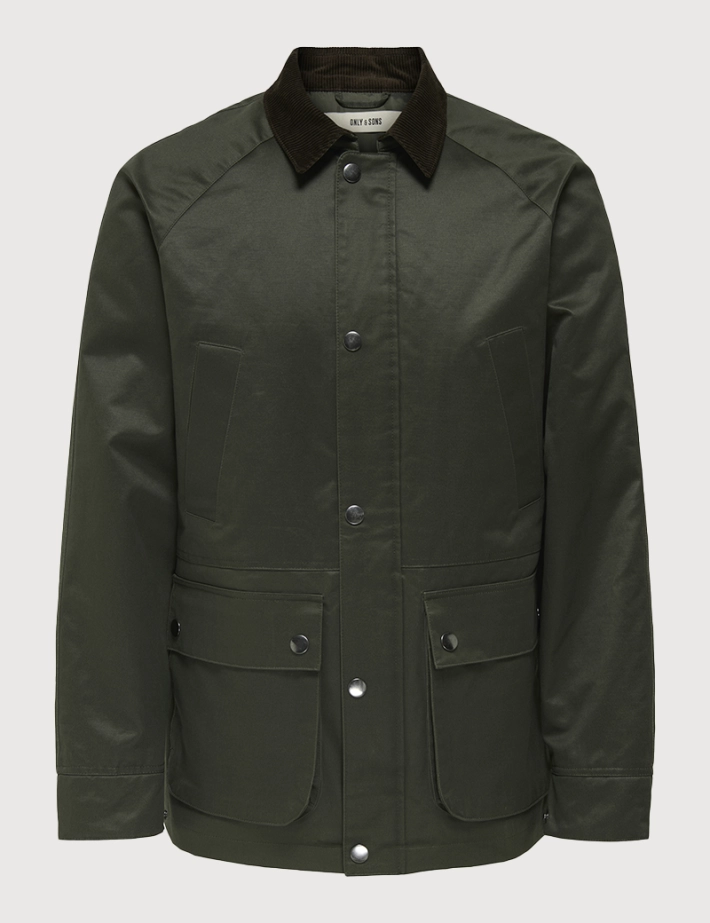 Only & Sons Blouson Homme Bob Waxed Anthracite