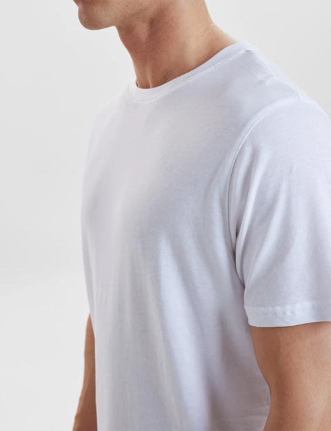 Resteröds T-shirt Homme Col Rond Bamboo Blanc - 4