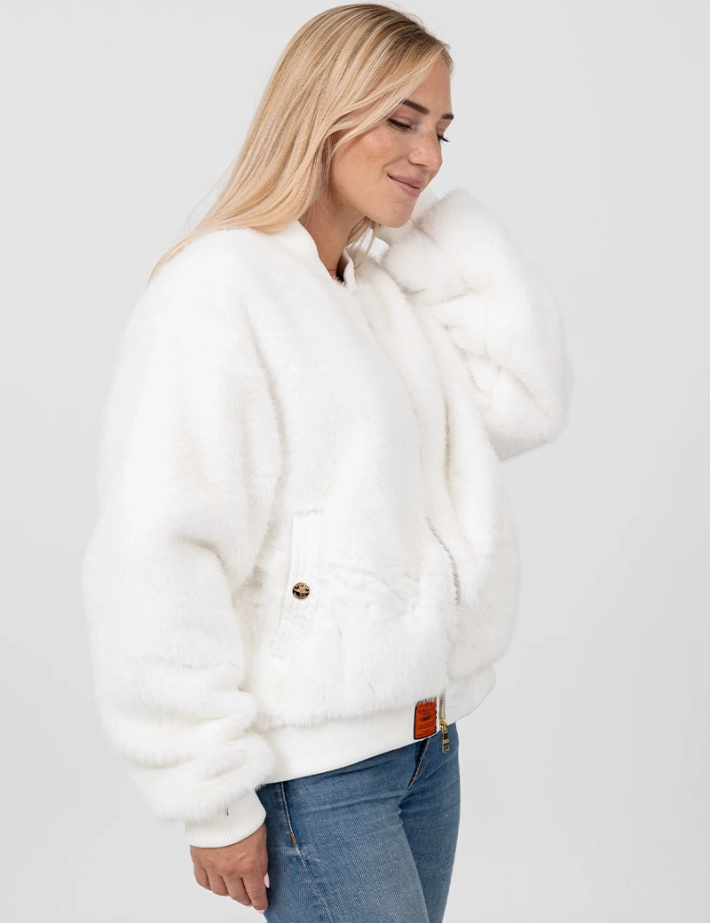BOMBERS ORIGINALS Veste Fourrure Femme Seward Blanc - 3