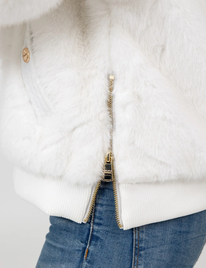 BOMBERS ORIGINALS Veste Fourrure Femme Seward Blanc - 5