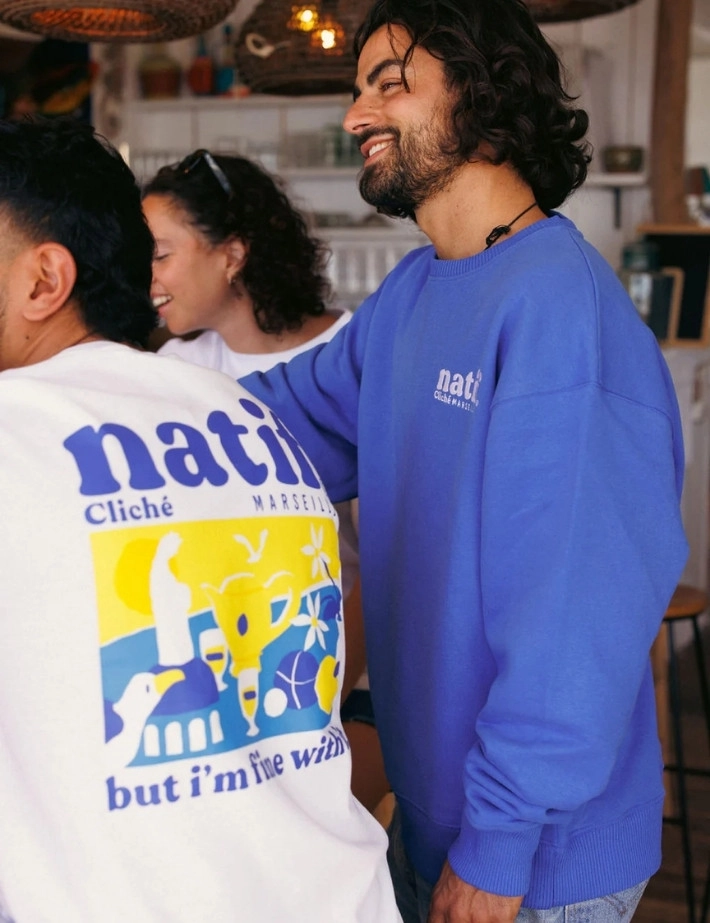 Natif Sweat Unisex Cliché Marseille Bleu - 2