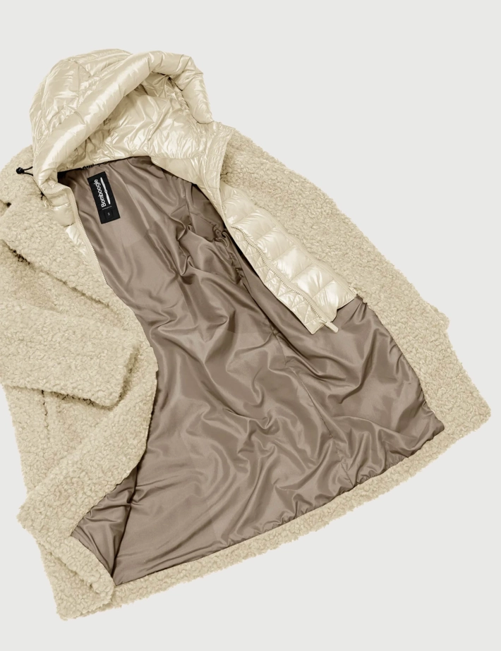 Bomboogie Manteau Femme Odessa Polaire Sherpa Blanc - 2