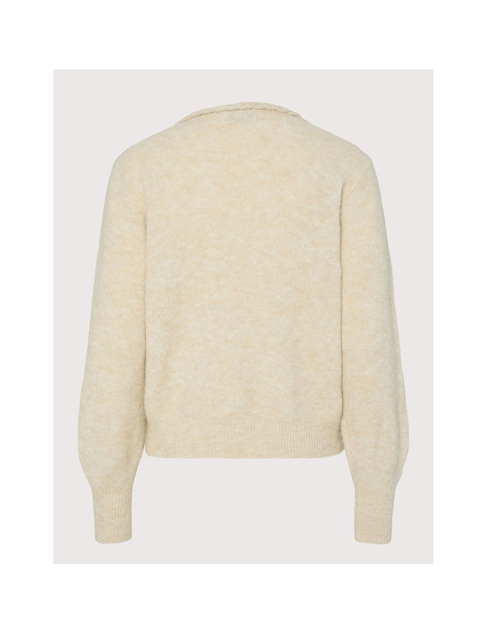 PIECES Pull Col Rond Laba Beige - 2