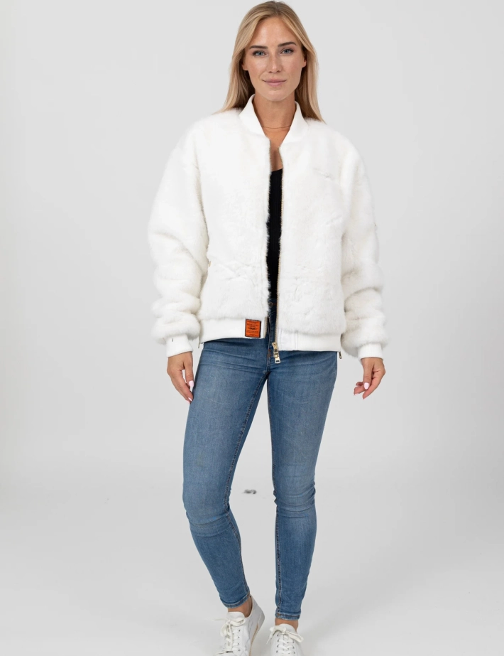 BOMBERS ORIGINALS Veste Fourrure Femme Seward Blanc - 7