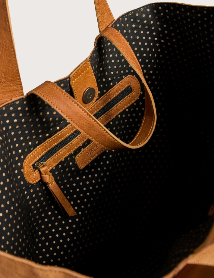PIECES Sac Shopper Jasmin Suède Camel - 4