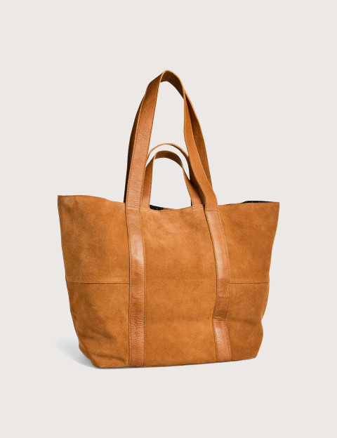 PIECES Sac Shopper Jasmin Suède Camel - 2