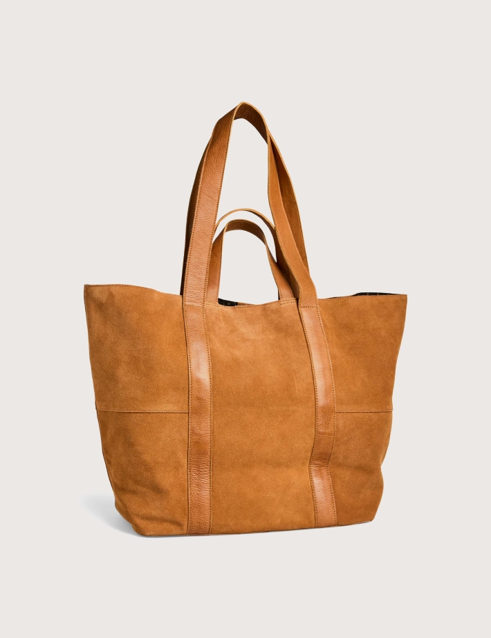 PIECES Sac Shopper Jasmin Suède Camel - 2