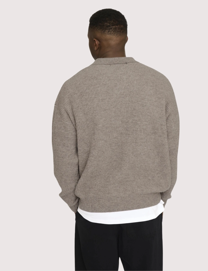 Resteröds Pull Homme Col V en Maille Kane Beige - 8