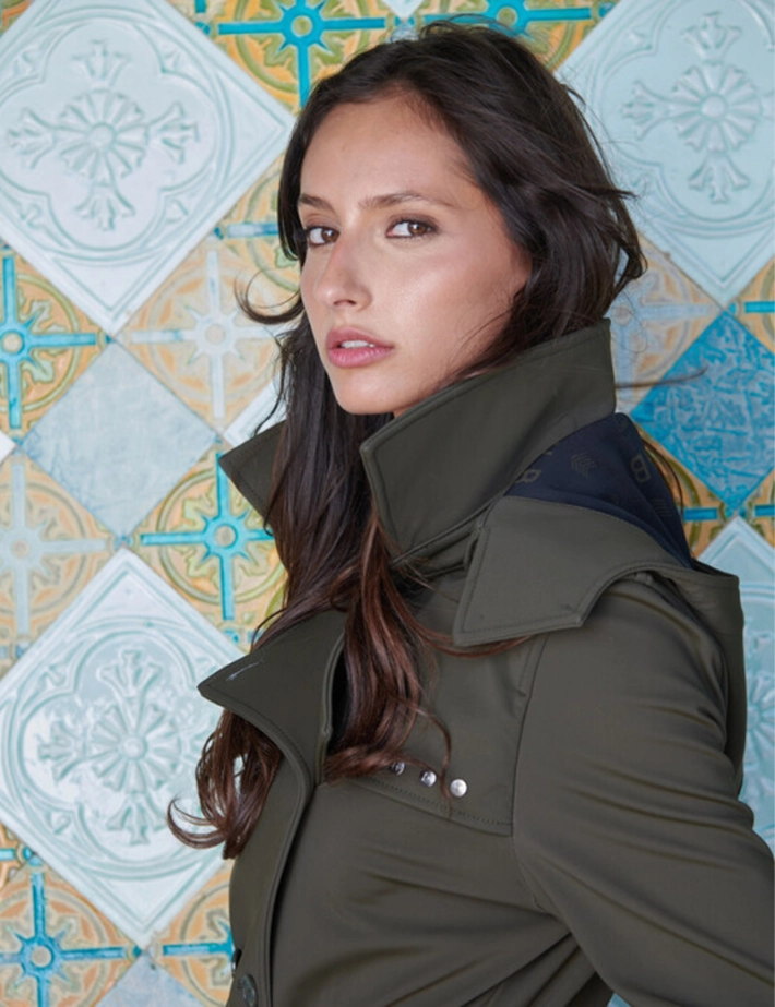 HBT Trench Queen Mi-long Capuche Amovible Kaki Femme - 2