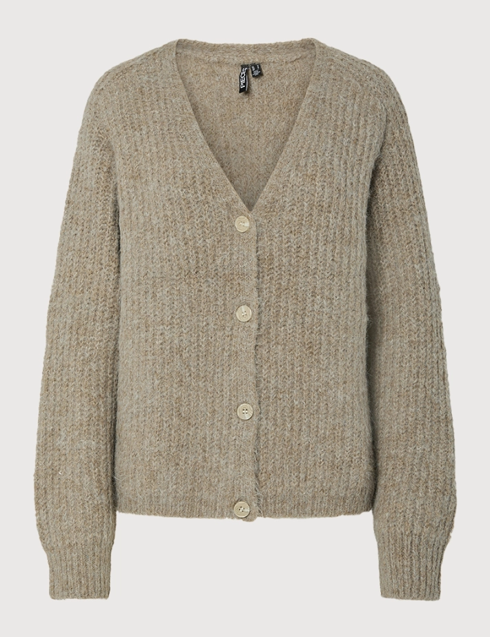 PIECES Cardigan Col V Cleo Beige - 2