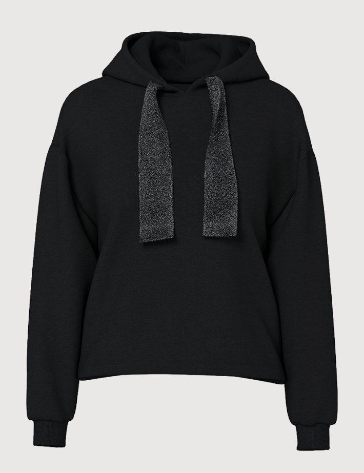 PIECES Sweat Capuche Chilli Glitter Noir - 2