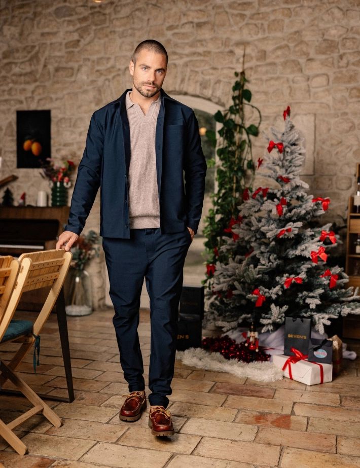 Resteröds Pull Homme Col V en Maille Kane Beige - 9