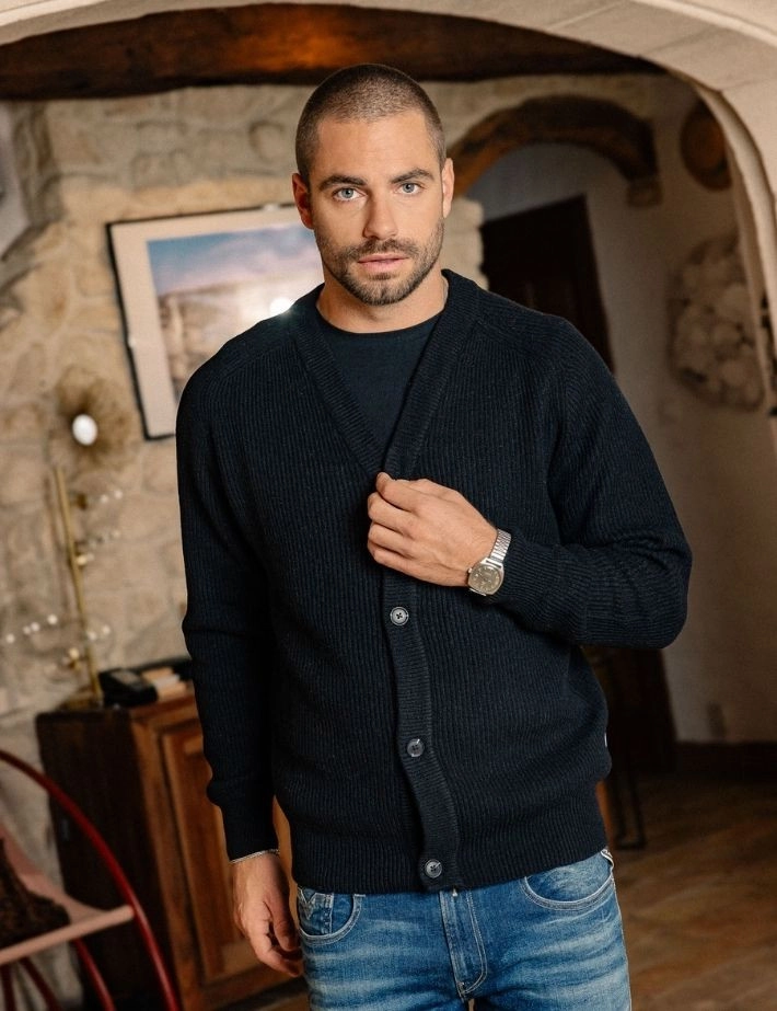 Resteröds Cardigan Homme en Maille Kyle Noir - 7
