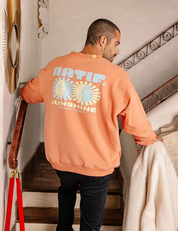 Natif Sweat Unisexe Loose Sunshine Orange - 2