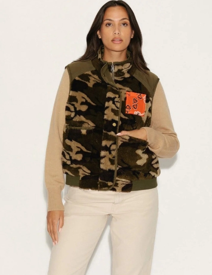 One Tee Gilet Femme Sans Manches Sherpa Erika Camouflage - 6