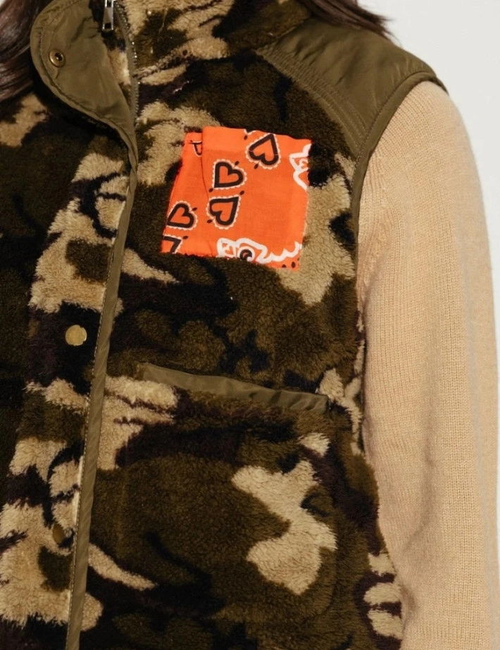 One Tee Gilet Femme Sans Manches Sherpa Erika Camouflage - 4