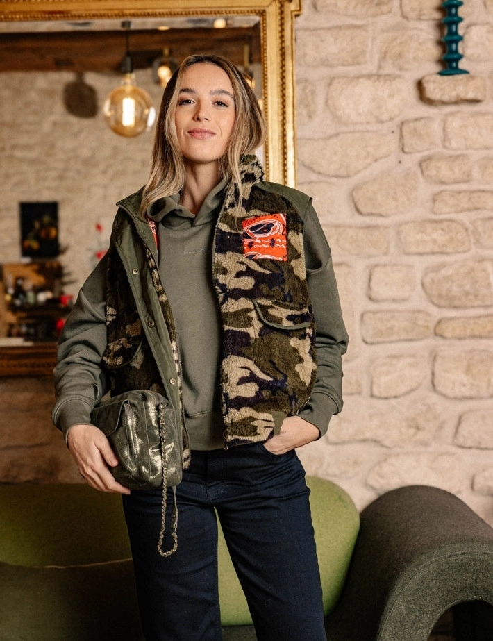 One Tee Gilet Femme Sans Manches Sherpa Erika Camouflage - 2