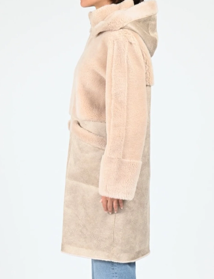 OAKWOOD Manteau Long Femme Fourrure Polly Beige - 3