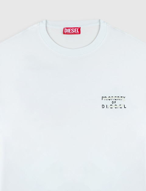 DIESEL T-Shirt Homme Adjust Logo Cœur Blanc V5 - 3