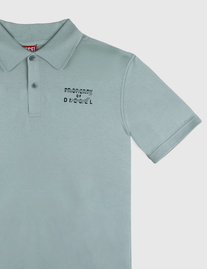 DIESEL Polo Homme Manches Courtes Rejust Logo Cœur V2 Kaki - 2