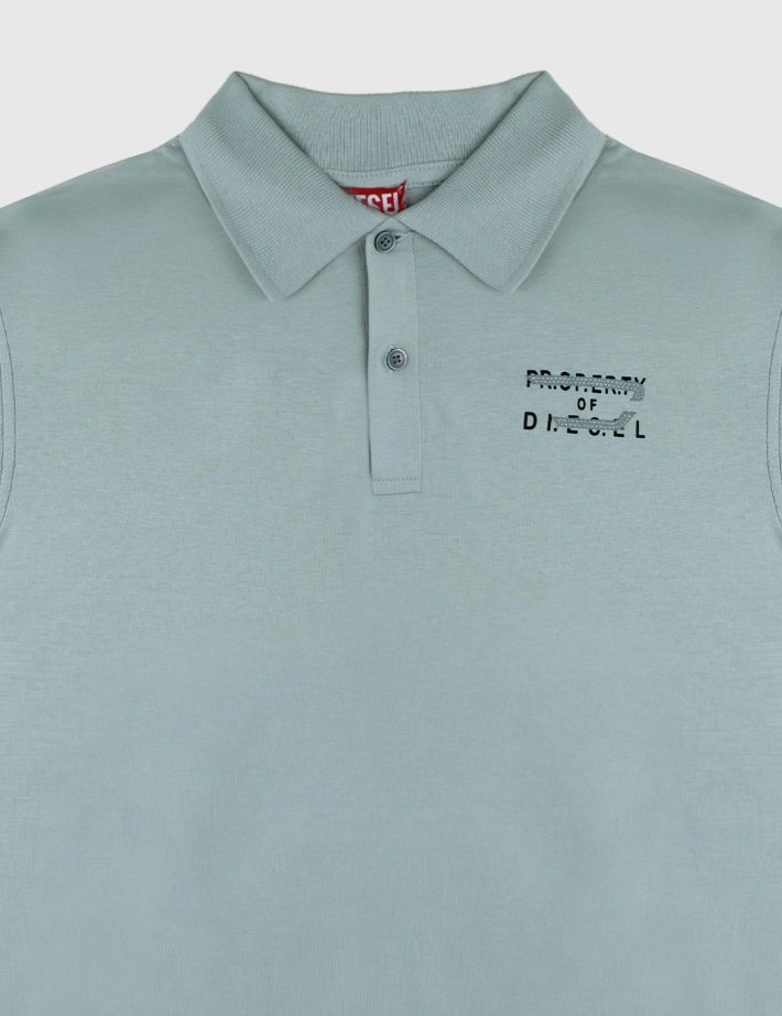 DIESEL Polo Homme Manches Courtes Rejust Logo Cœur V2 Kaki - 3