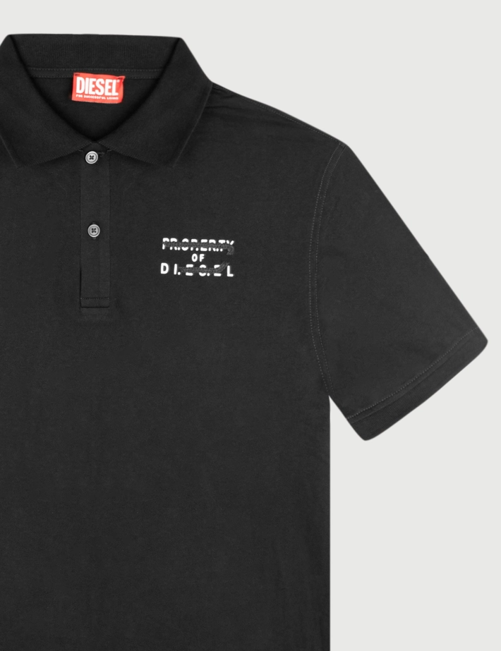 DIESEL Polo Homme Manches Courtes Rejust Logo Cœur V2 Noir - 2