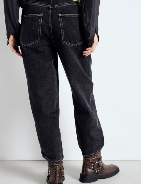 American Vintage Jean Femme Boyfriend Taille Basse Yopday Noir Vintage - 5