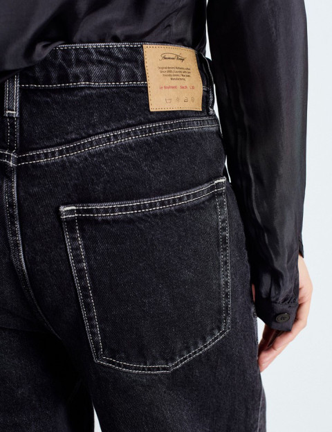 American Vintage Jean Femme Boyfriend Taille Basse Yopday Noir Vintage - 6